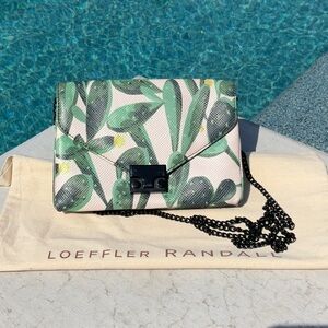 Leoffler Randall Cactus Garden Crossbody With Built In Make Up Mirror